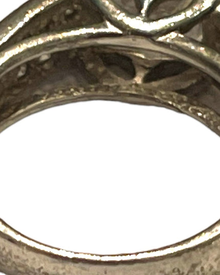 Vintage sterling silver 1990s CZ fancy large Engagement ring
