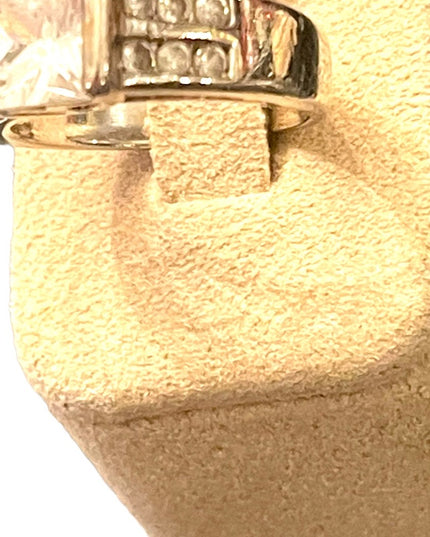 Vintage sterling silver 1990s CZ fancy large Engagement ring