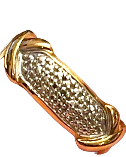Stunning gold plt Sterling silver 925 diamond illusion band ring X