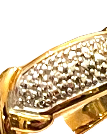 Stunning gold plt Sterling silver 925 diamond illusion band ring X