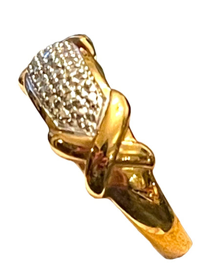 Stunning gold plt Sterling silver 925 diamond illusion band ring X