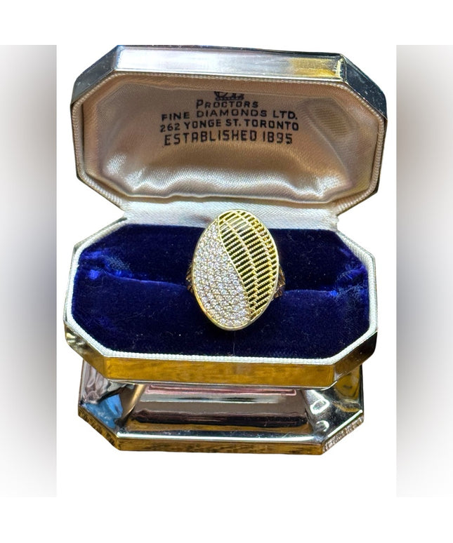 Sterling silver 925 Gold plated ornate CZ filagree ring