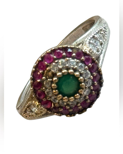 Vintage sterling silver Rhinestone CZ Fancy ring