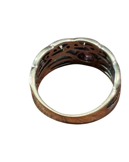 Sterling Silver 925 Purple  Amethyst Stone Celtic Women's Ring