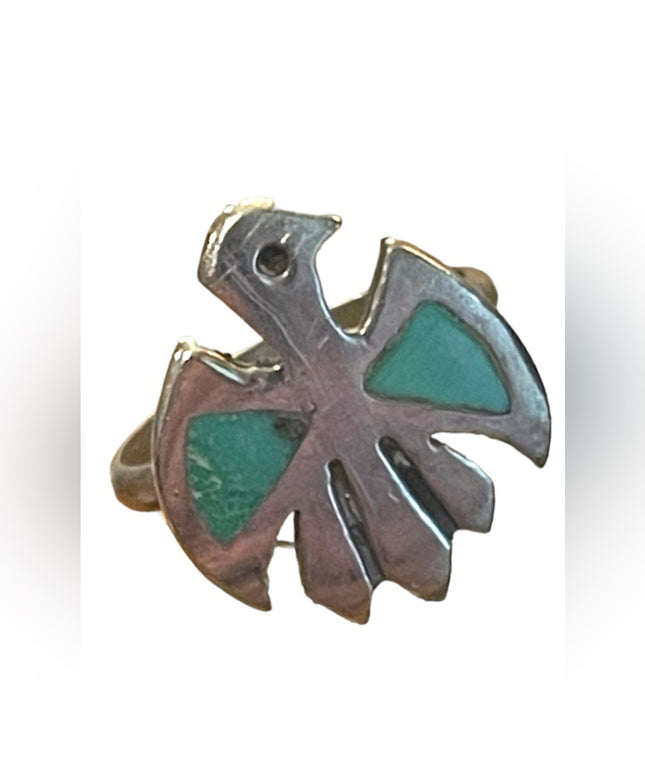 Vintage Sterling silver 925?  eagle turquoise artisan southwestern ring
