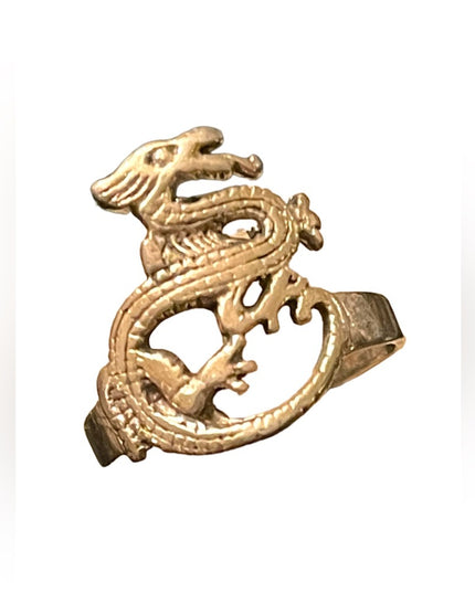 Sterling silver 925 SRT Etched dragon ring Fantasy design