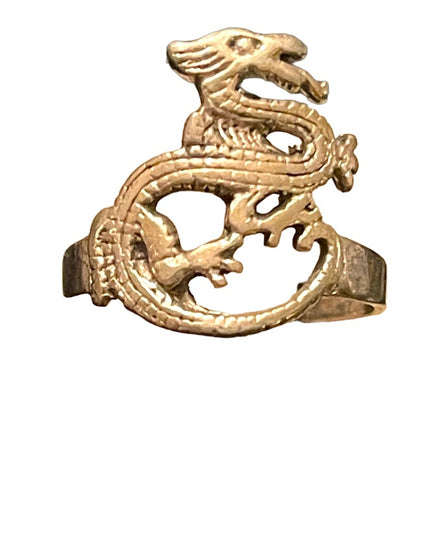 Sterling silver 925 SRT Etched dragon ring Fantasy design