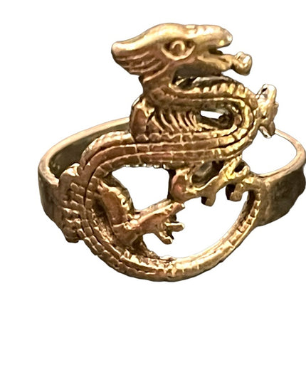 Sterling silver 925 SRT Etched dragon ring Fantasy design