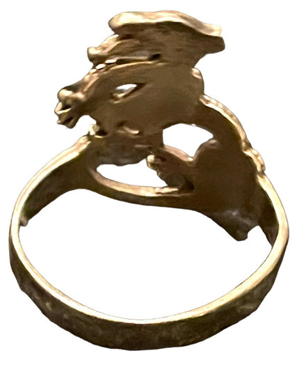 Sterling silver 925 SRT Etched dragon ring Fantasy design