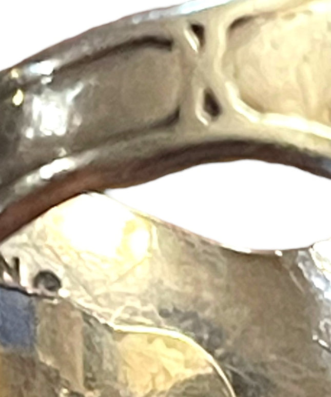 Vintage adjustable Spoon ring type with ornate heart design sterling silver 925
