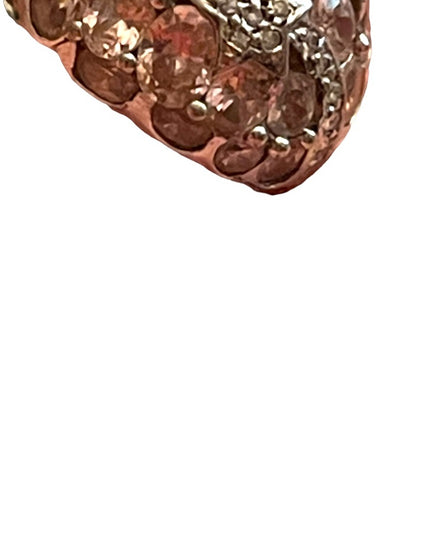 Vintage pink ice crystal domed 925 ring large statement
