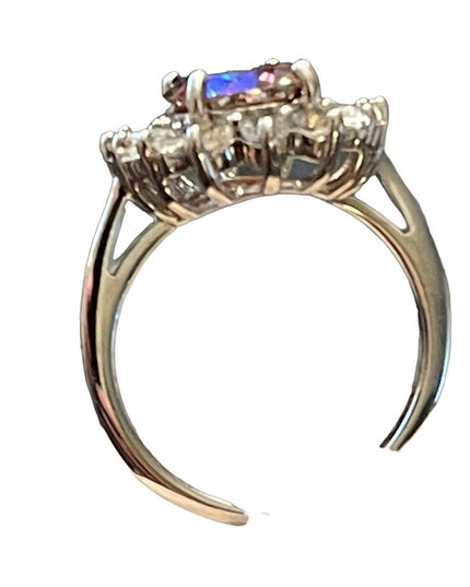 Sterling silver BBJ Fancy CZ Simulated topaz fabcy dinner ring