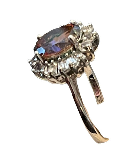 Sterling silver BBJ Fancy CZ Simulated topaz fabcy dinner ring