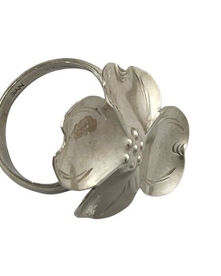 Vintage sterling silver 925 large flower ring