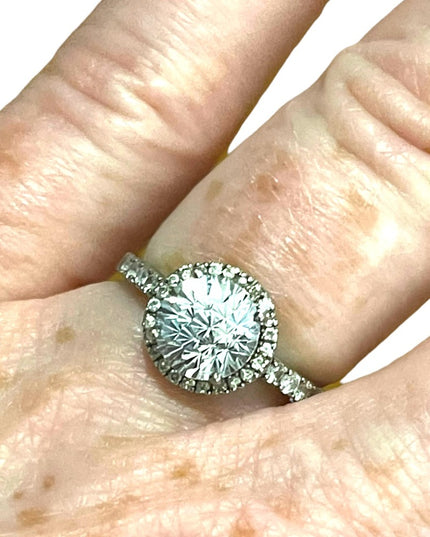 Vintage sterling silver FADI 925 CZ fancy rhinestone deco ring