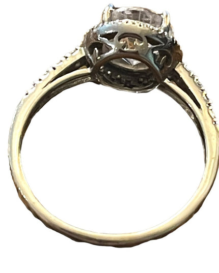Vintage sterling silver FADI 925 CZ fancy rhinestone deco ring