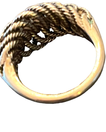 Vintage artisan handmade sterling silver  twisted rope fancy ring
