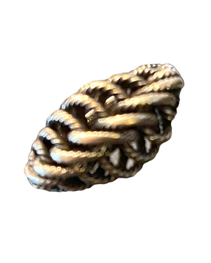Vintage artisan handmade sterling silver  twisted rope fancy ring