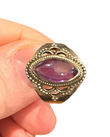Vintage Sterling silver amethyst fancy ring 925