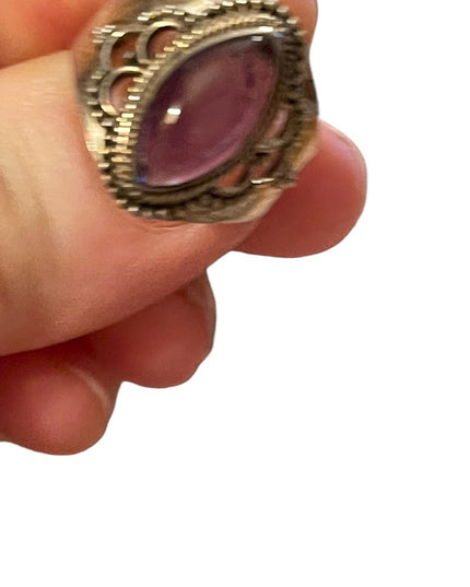 Vintage Sterling silver amethyst fancy ring 925