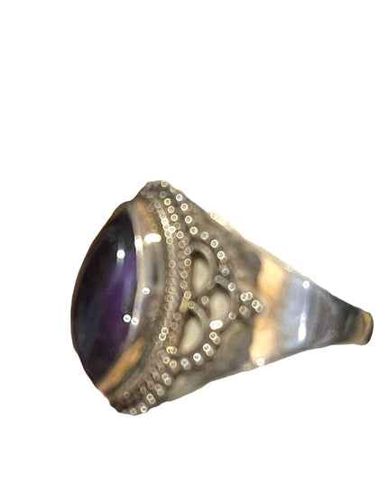 Vintage Sterling silver amethyst fancy ring 925