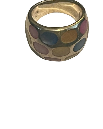 Colorful dyed pearl Sterling silver 925 chunky dome ring