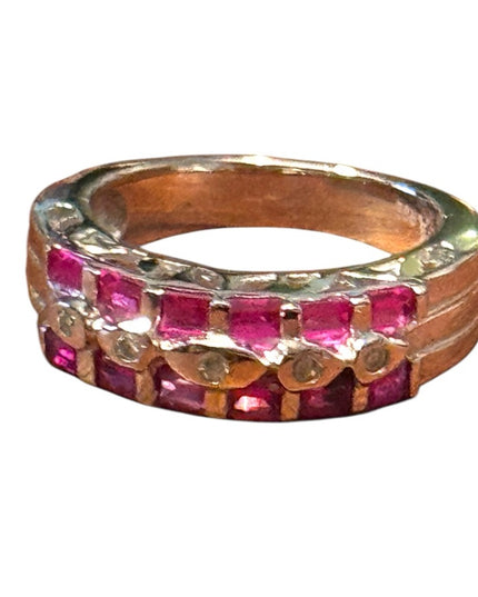 Sterling Silver 925 Pink Ruby Women's Ring