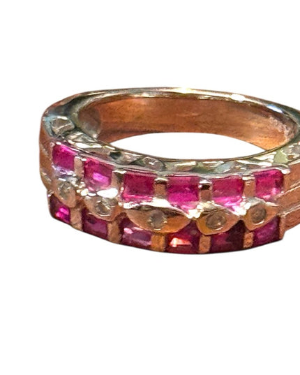 Sterling Silver 925 Pink Ruby Women's Ring
