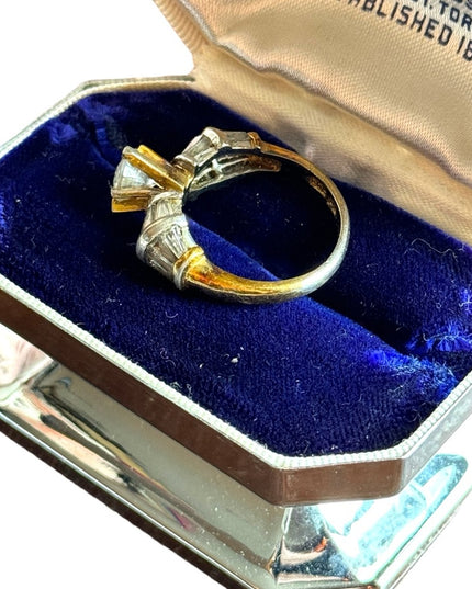 Sterling silver 925 gold plated engagement ring CZ band