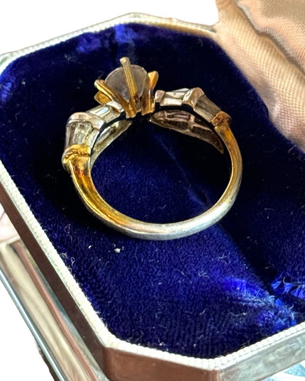 Sterling silver 925 gold plated engagement ring CZ band