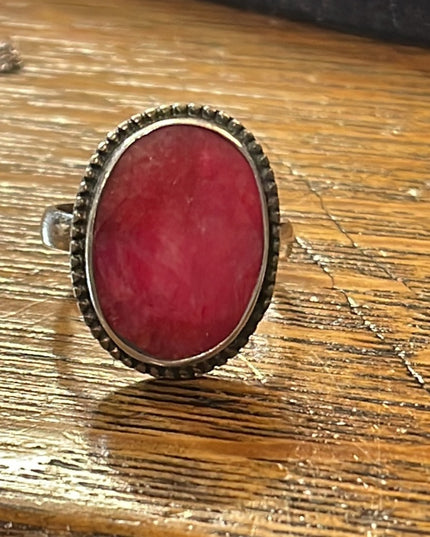 Sterling silver 925 Raw ruby fancy cocktail ring