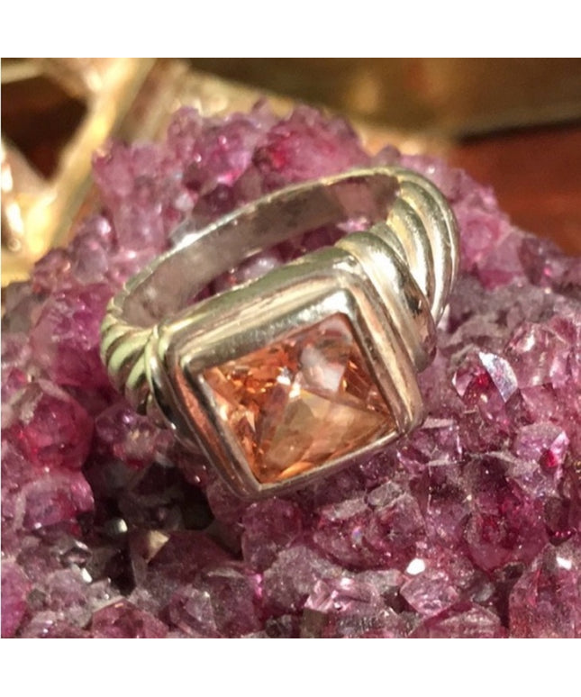 Sterling silver fancy stone  ring