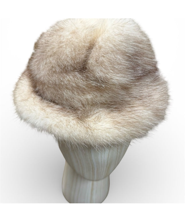 Elegant Cream Blonde Mink Fur Women's Hat
