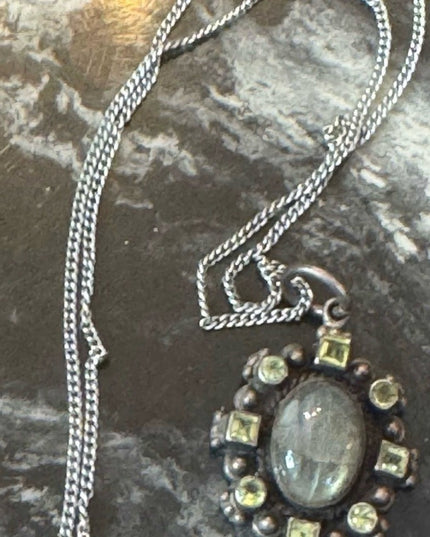 Sterling Silver Labradorite Pendant Necklace with Peridot