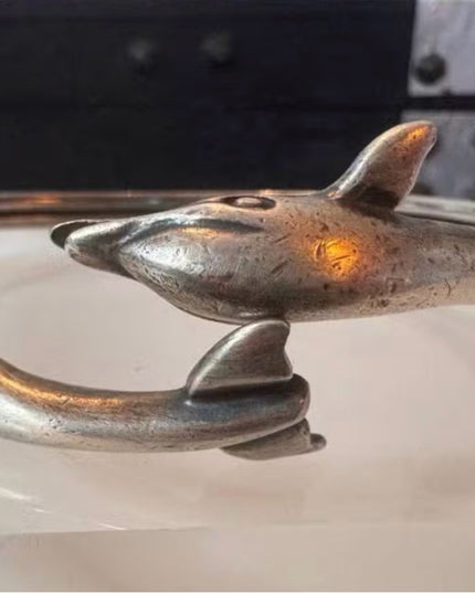 Vintage Sterling Silver 925 Dolphin Bangle Bracelet