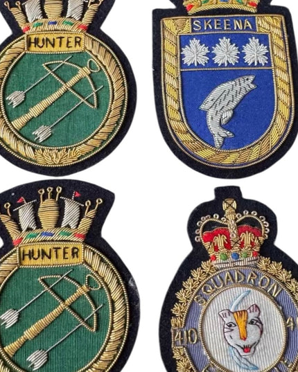 Set of 4 Vintage Military Embroidered Squadron Patches - Hunter Skeena 410