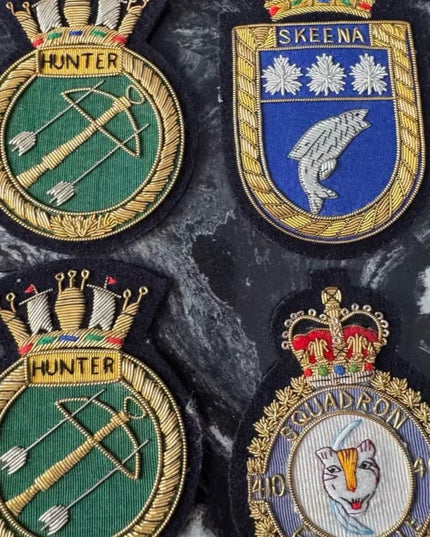 Set of 4 Vintage Military Embroidered Squadron Patches - Hunter Skeena 410