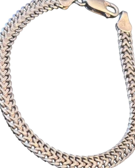 Vintage Sterling Silver Thick Italian Italy Wheat Chain Bracelet 925 Mens Womens