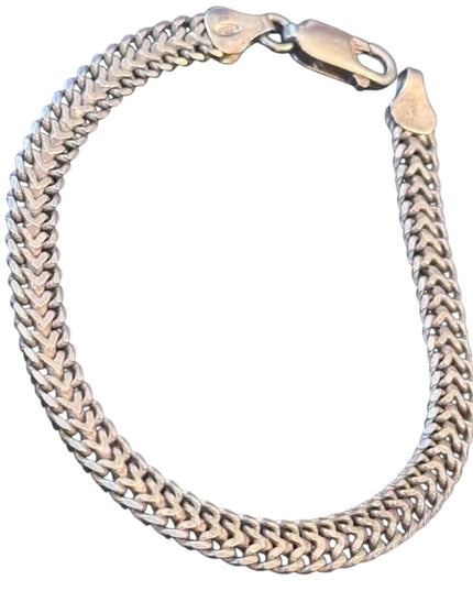 Vintage Sterling Silver Thick Italian Italy Wheat Chain Bracelet 925 Mens Womens