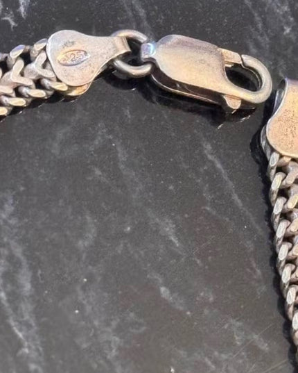 Vintage Sterling Silver Thick Italian Italy Wheat Chain Bracelet 925 Mens Womens
