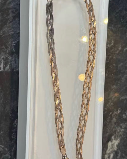 Vintage Milor Italy Italian 925 Sterling Silver Braided Multi-Strand Necklace