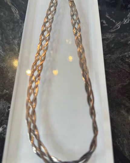 Vintage Milor Italy Italian 925 Sterling Silver Braided Multi-Strand Necklace