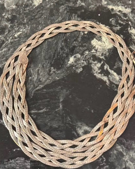 Vintage Milor Italy Italian 925 Sterling Silver Braided Multi-Strand Necklace