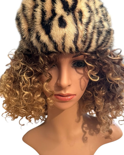 Vintage 1960s Stunning Mink Leopard Print Fur Hat