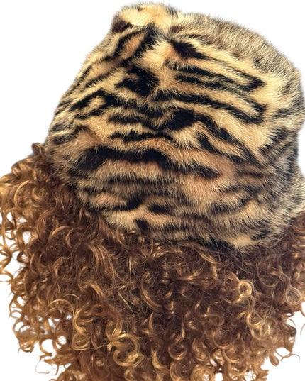 Vintage 1960s Stunning Mink Leopard Print Fur Hat