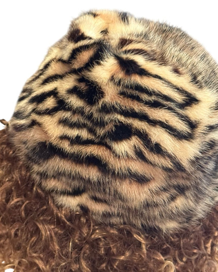 Vintage 1960s Stunning Mink Leopard Print Fur Hat
