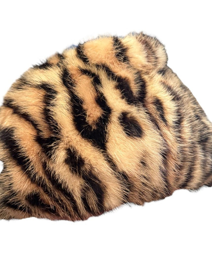 Vintage 1960s Stunning Mink Leopard Print Fur Hat