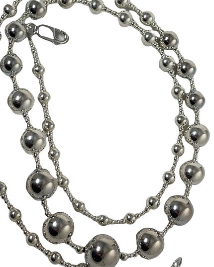 Chunky Large sterling silver 925 bead necklace 30”