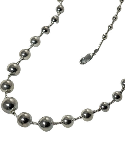 Chunky Large sterling silver 925 bead necklace 30”