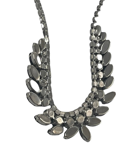 Stunning vintage Black crystal 1950s fancy necklace party wedding evening